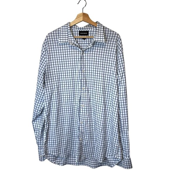 Bonobos Mens Long Sleeve Blue Checkered Button-Up Shirt Long XXL - Picture 1 of 9